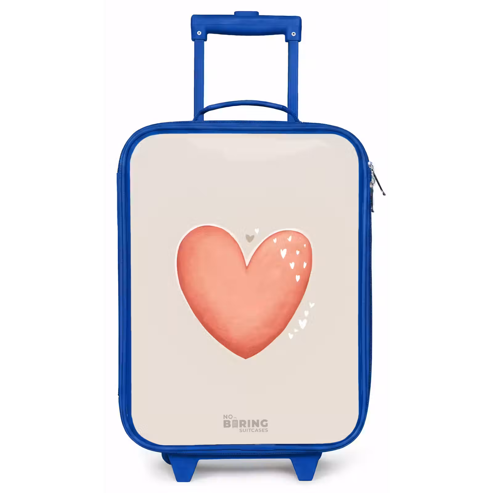 Kinderkoffer - Blauw - Rood hart op een beige achtergrond — 1