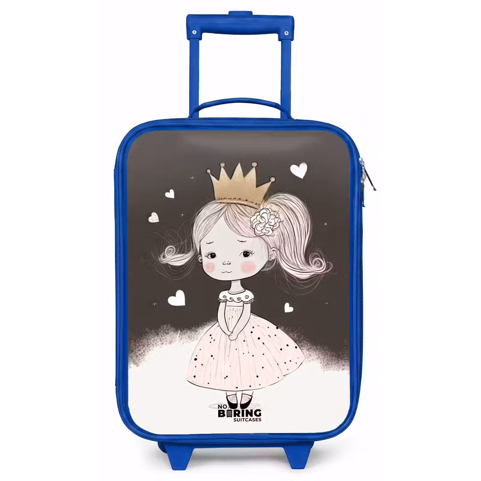 Kinderkoffer - Blauw - Verlegen prinses met bloem — 1