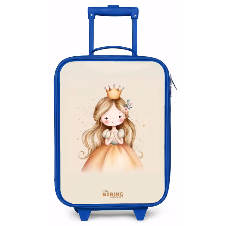 Kinderkoffer - Blauw - Prinses in gouden tinten — 1