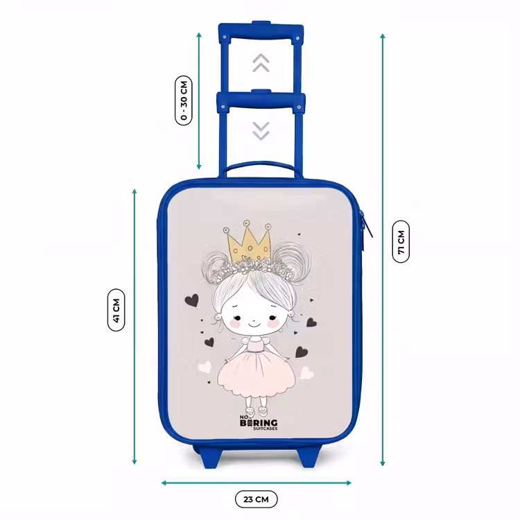Kinderkoffer - Blauw - Prinses met knotjes — 6