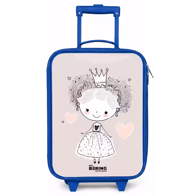 Kinderkoffer - Blauw - Prinses met krulletjes — 1