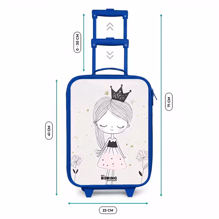 Kinderkoffer - Blauw - Prinses met zwart jurkje — 6