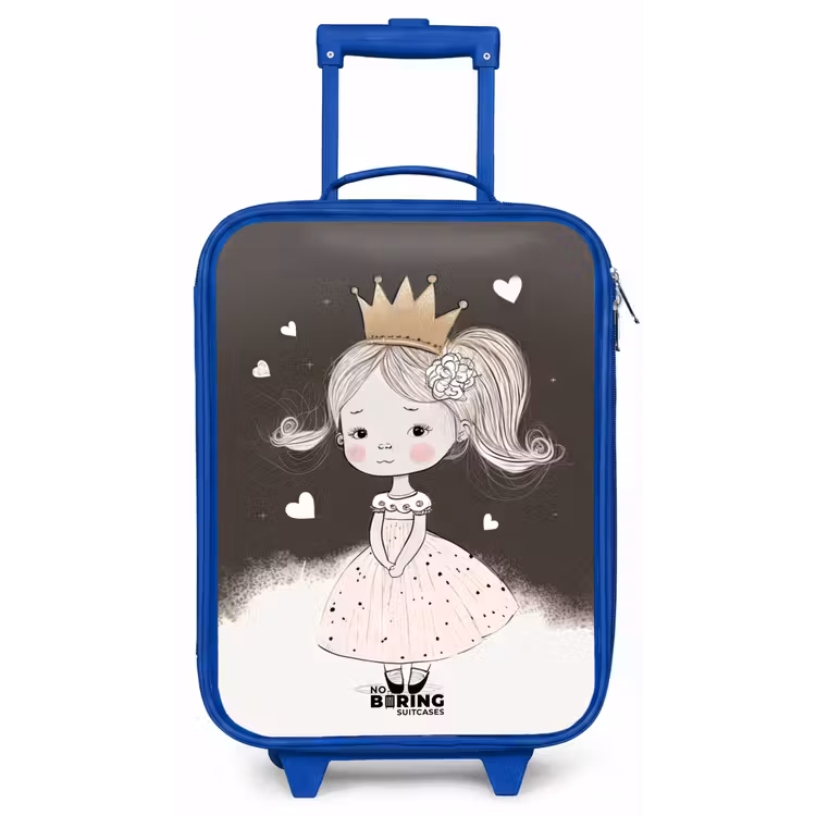 Kinderkoffer - Blauw - Verlegen prinses met bloem — 1