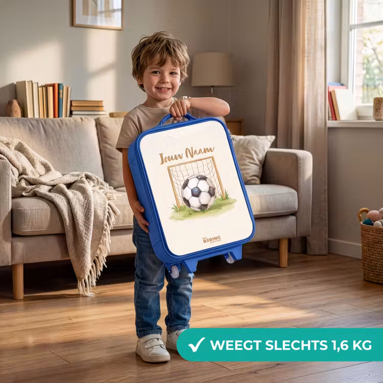 Kinderkoffer - Blauw - Voetbal in een goal — 2
