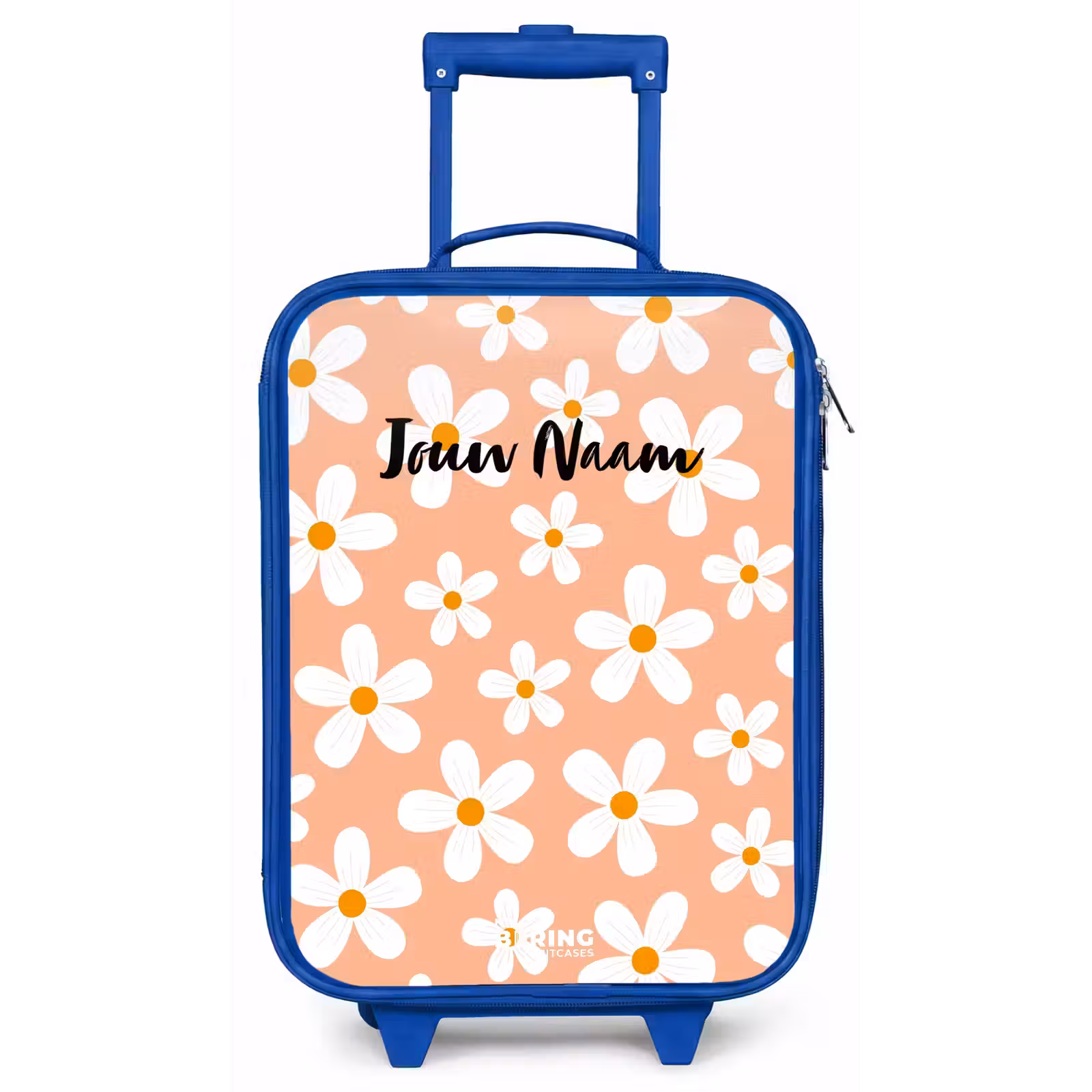 Kinderkoffer - Blauw - Madeliefjesmania perzik — 1