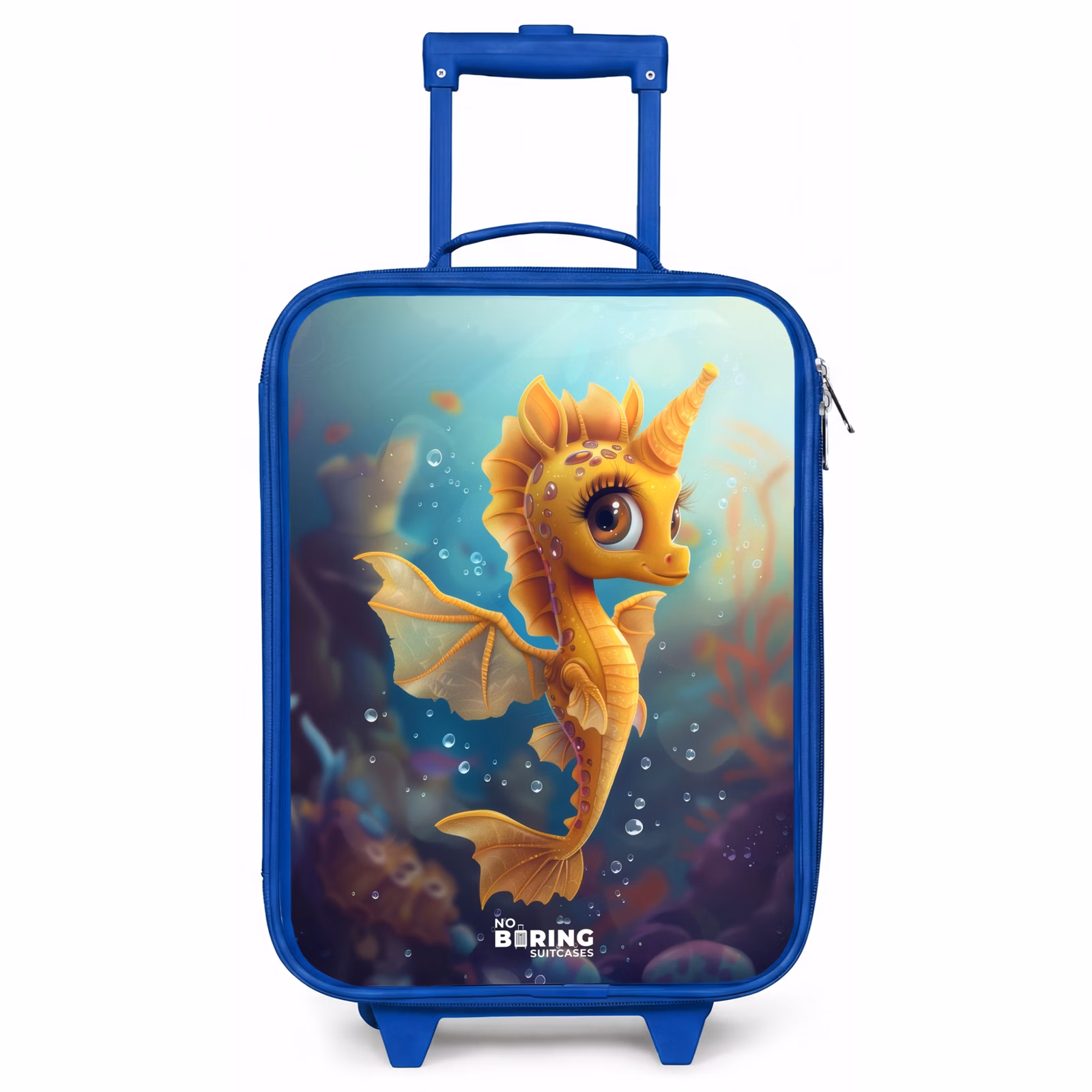 Kinderkoffer - Blauw - Oranje zeepaardje in het water — 1