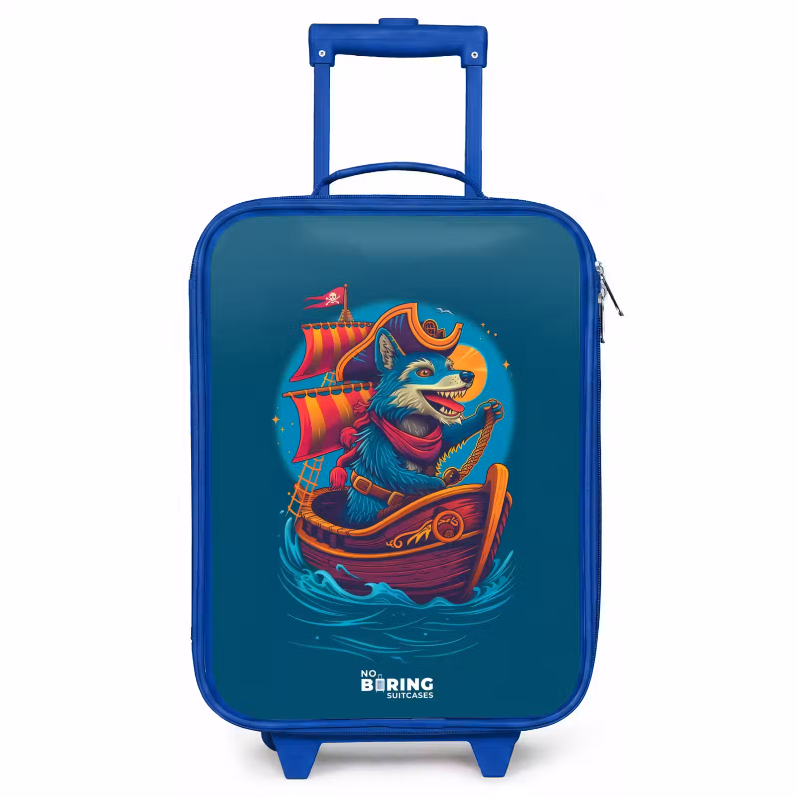Kinderkoffer - Blauw - Piraten wasbeer op een boot — 1