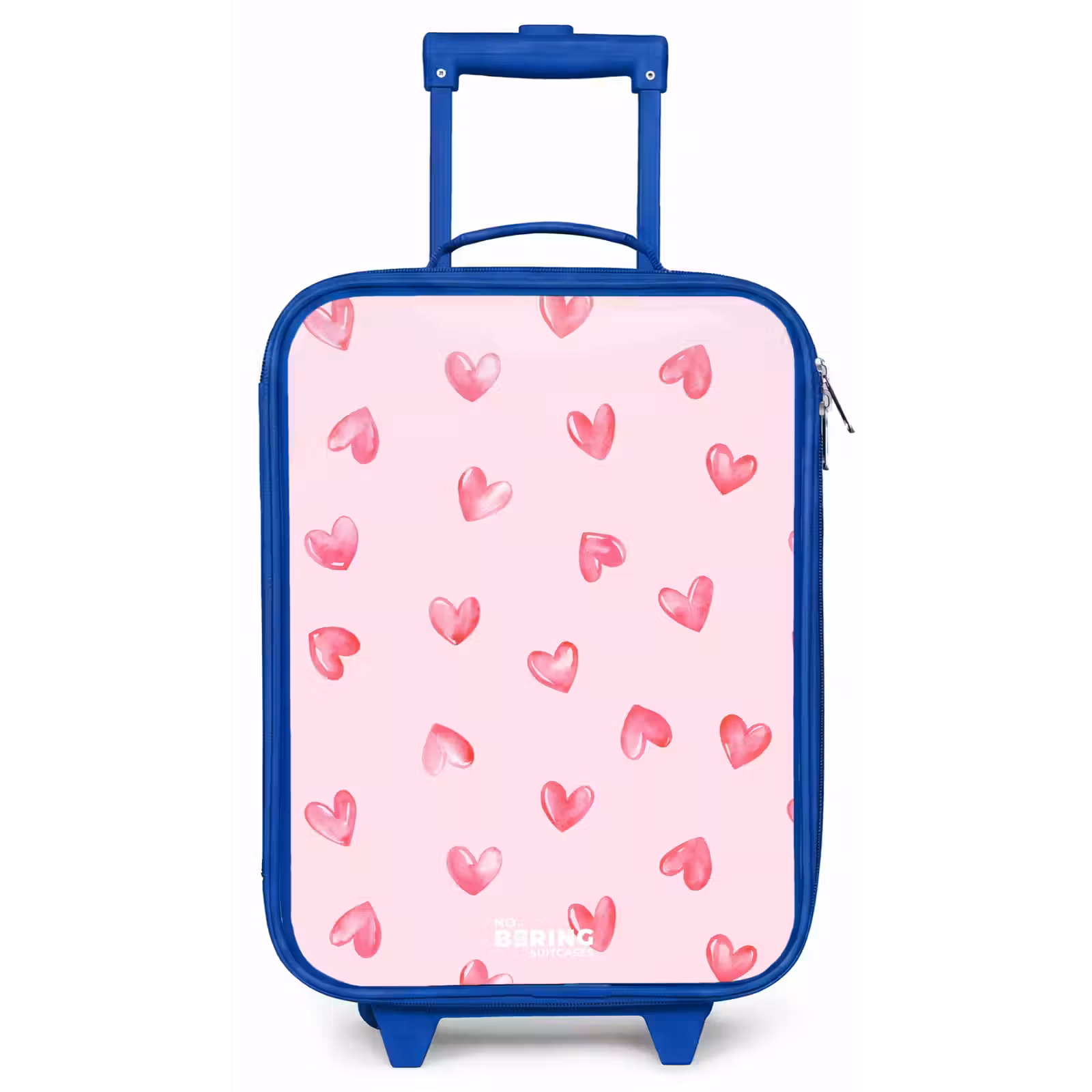 Kinderkoffer - Blauw - Roze hartjes — 1