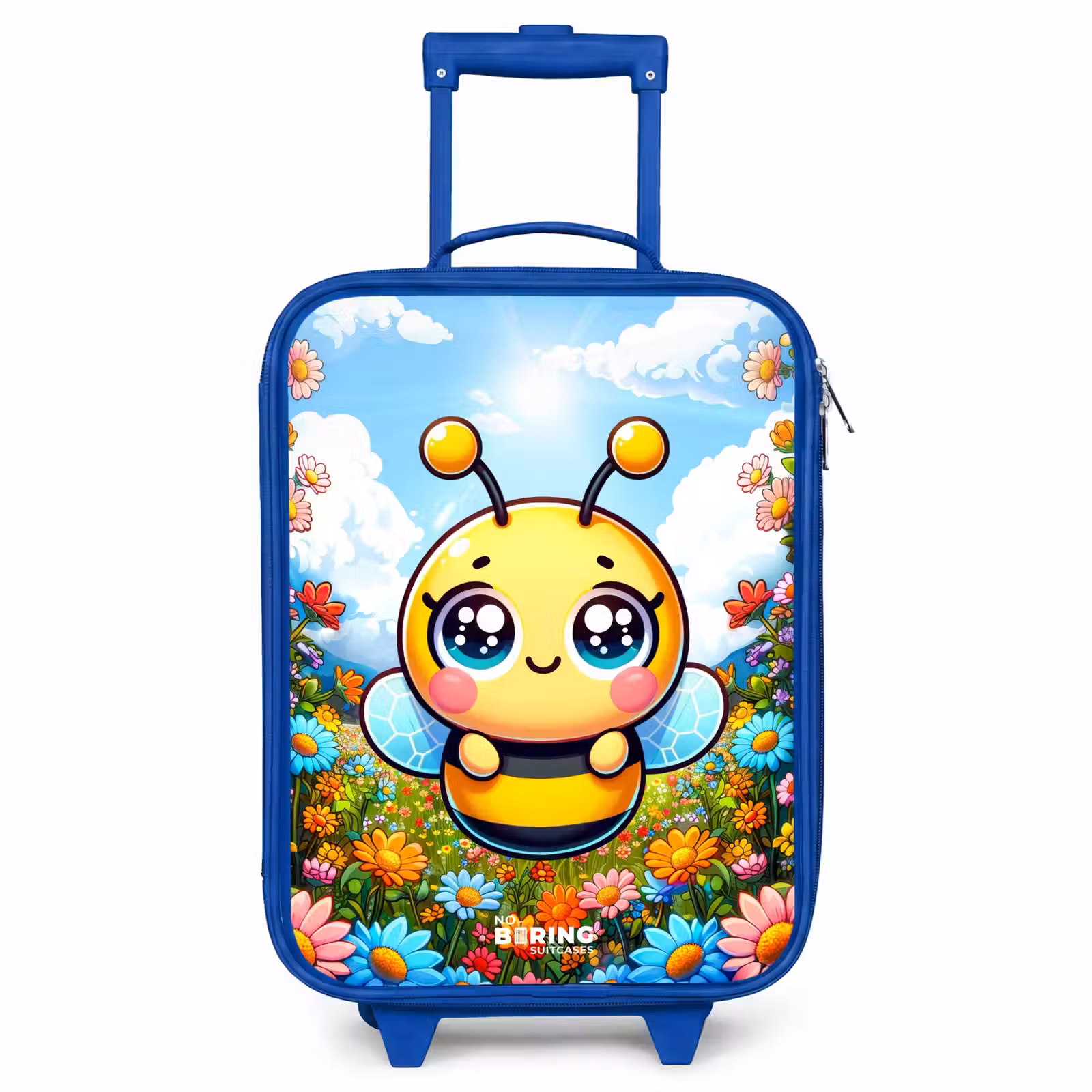 Kinderkoffer - Blauw - Schattige bij tussen de bloemen — 1