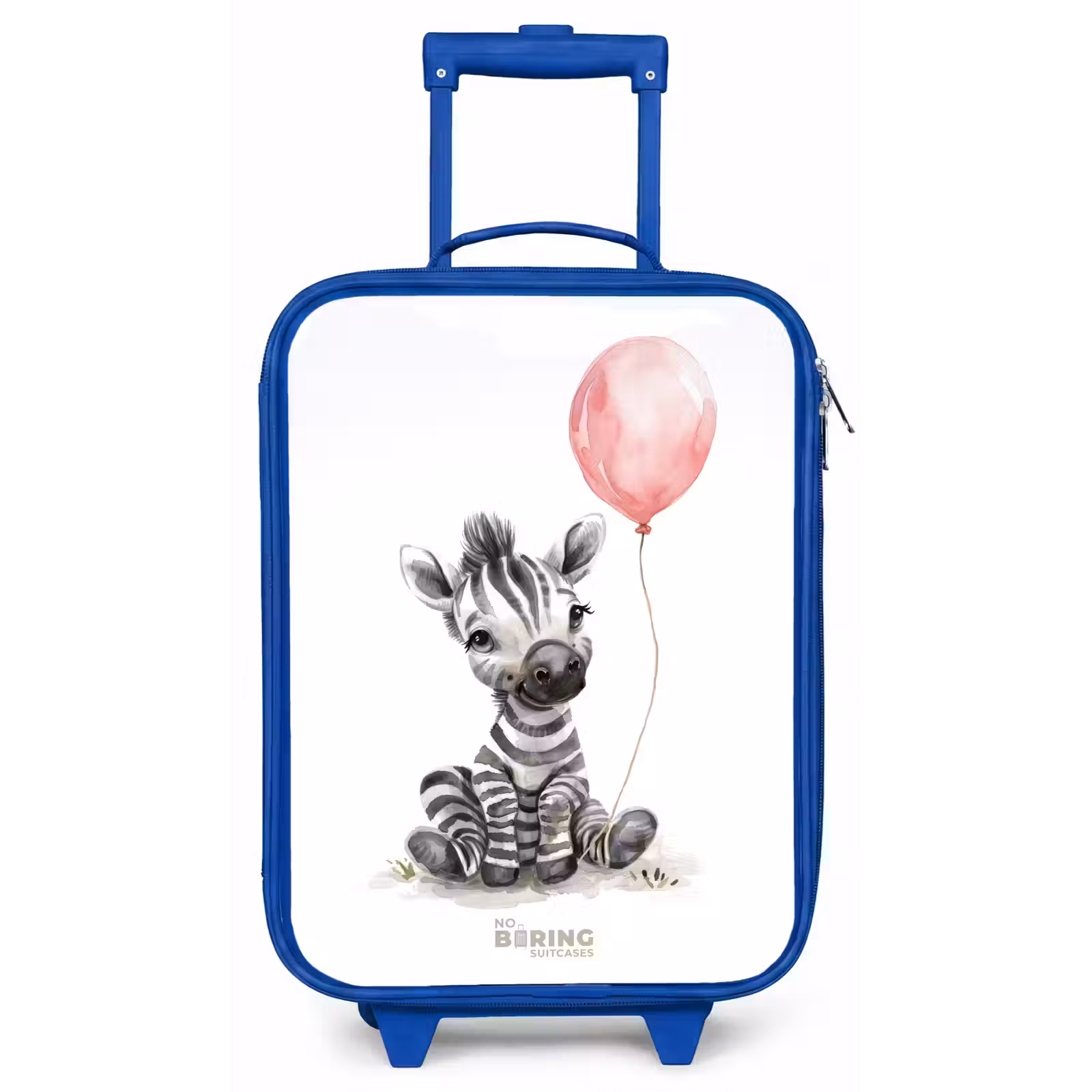 Kinderkoffer - Blauw - Zebra met roze ballon — 1