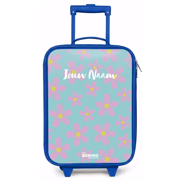 Kinderkoffer - Blauw - Madeliefjesmania mint — 1