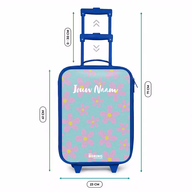 Kinderkoffer - Blauw - Madeliefjesmania mint — 6