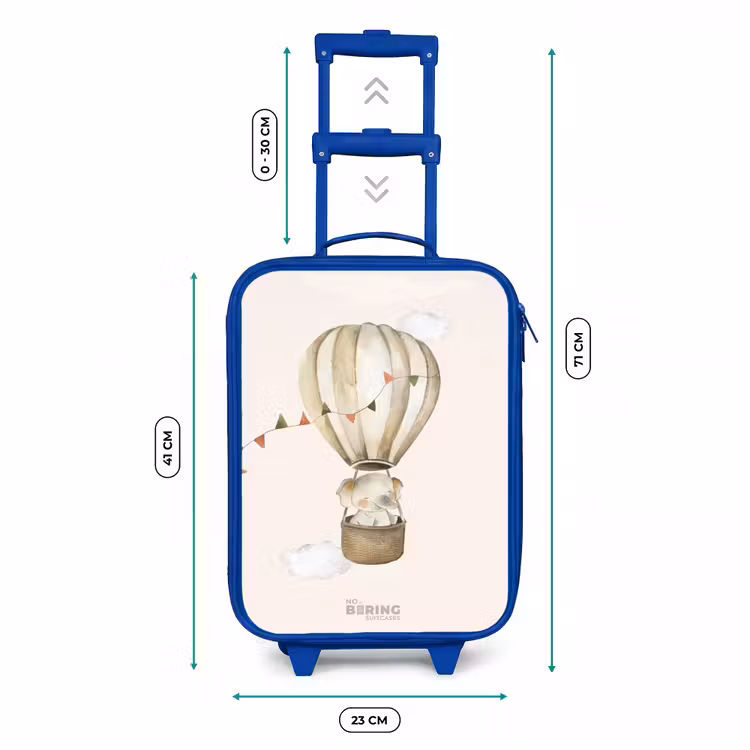 Kinderkoffer - Blauw - Olifant in een luchtballon — 6