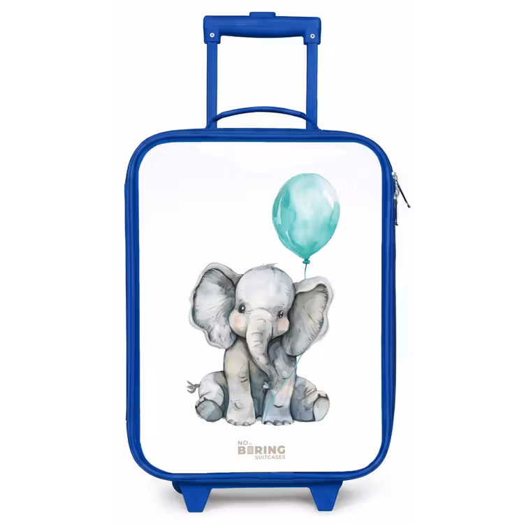 Kinderkoffer - Blauw - Olifant met blauwe ballon — 1