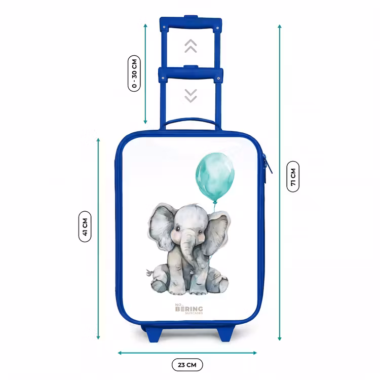 Kinderkoffer - Blauw - Olifant met blauwe ballon — 6