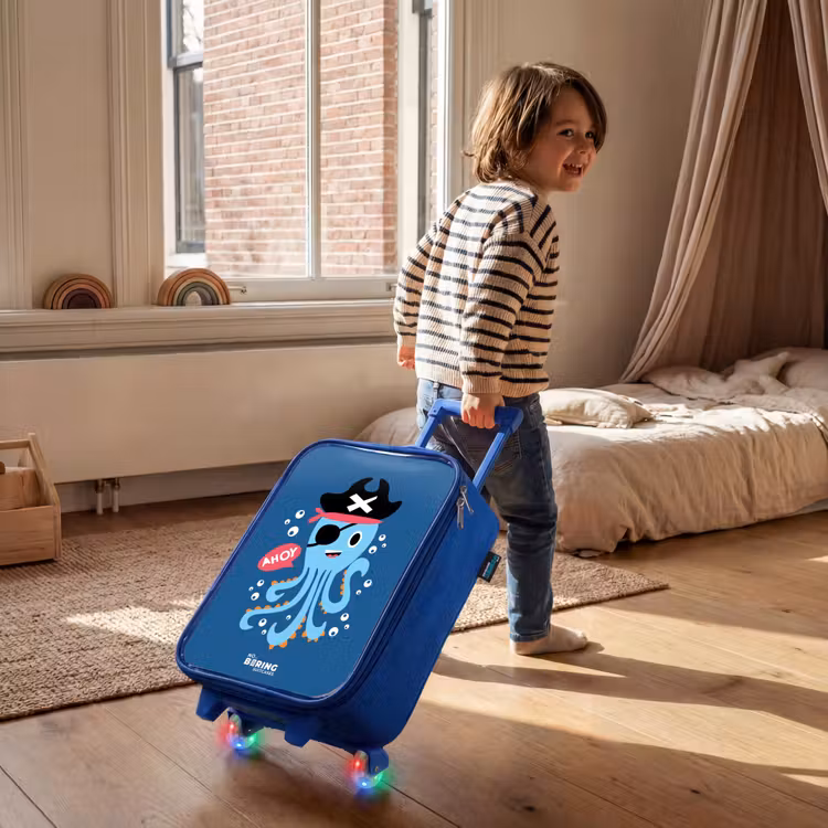 Kinderkoffer - Blauw - Piraten octopus met een hoed — 3
