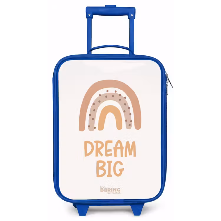 Kinderkoffer - Blauw - Regenboog met de quote 'Dream Big' — 1