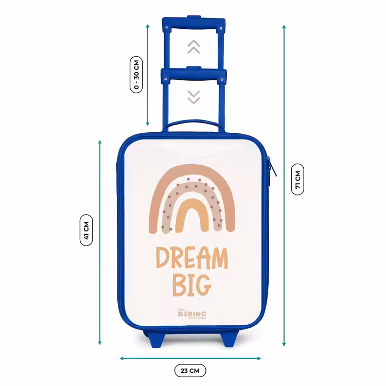 Kinderkoffer - Blauw - Regenboog met de quote 'Dream Big' — 6