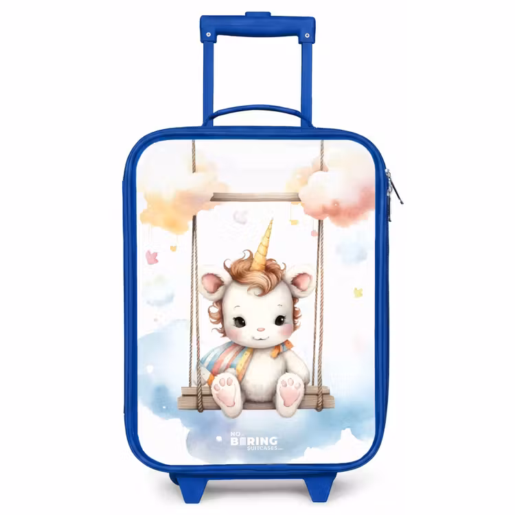 Kinderkoffer - Blauw - Schommelende baby eenhoorn — 1