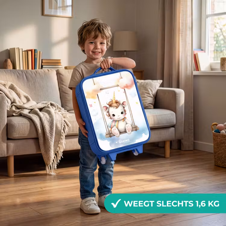 Kinderkoffer - Blauw - Schommelende baby eenhoorn — 2