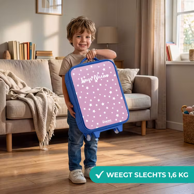 Kinderkoffer - Blauw - Sterrenstof — 2