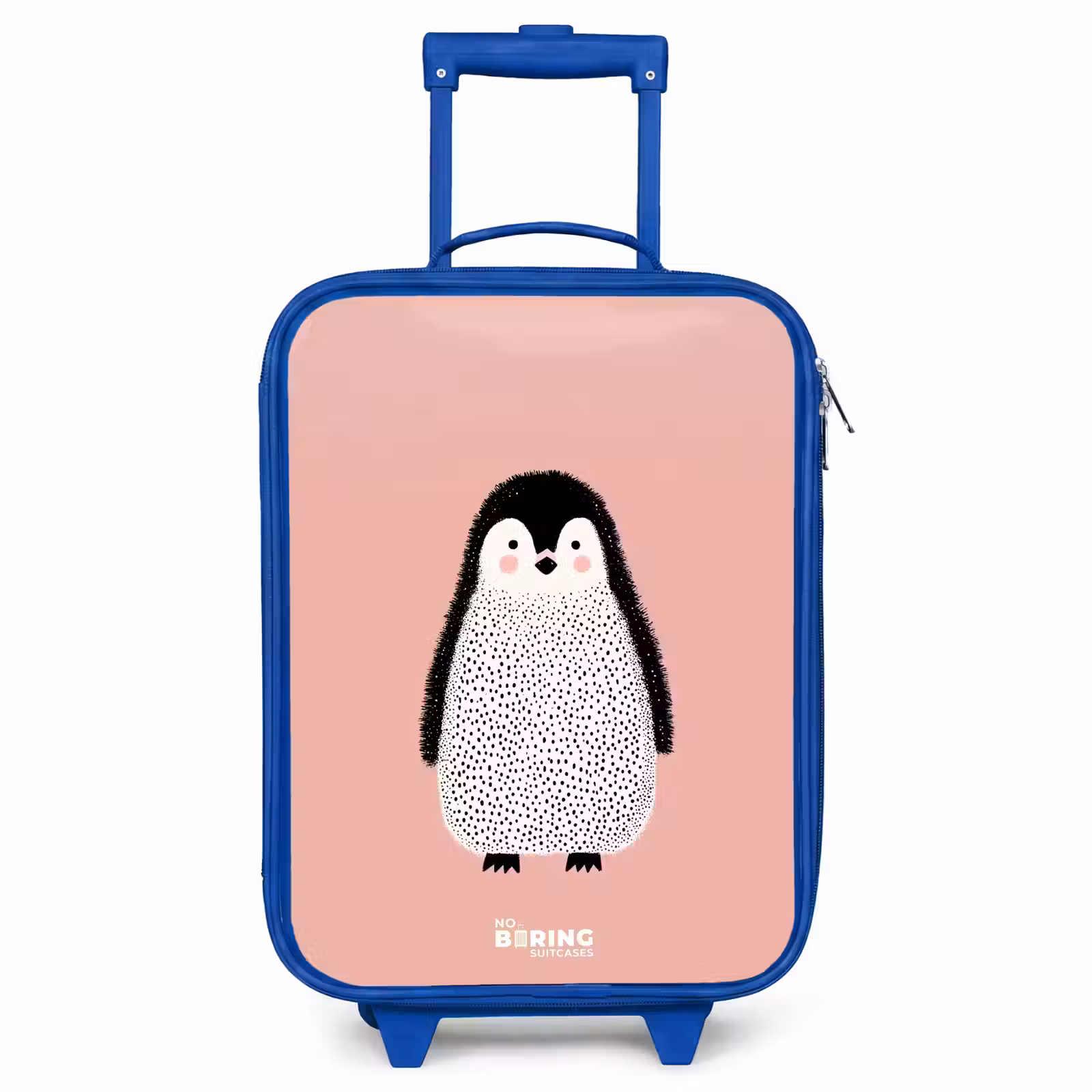 Kinderkoffer - Blauw - Pinguïn - Stippen - Roze - Minimalistisch — 1