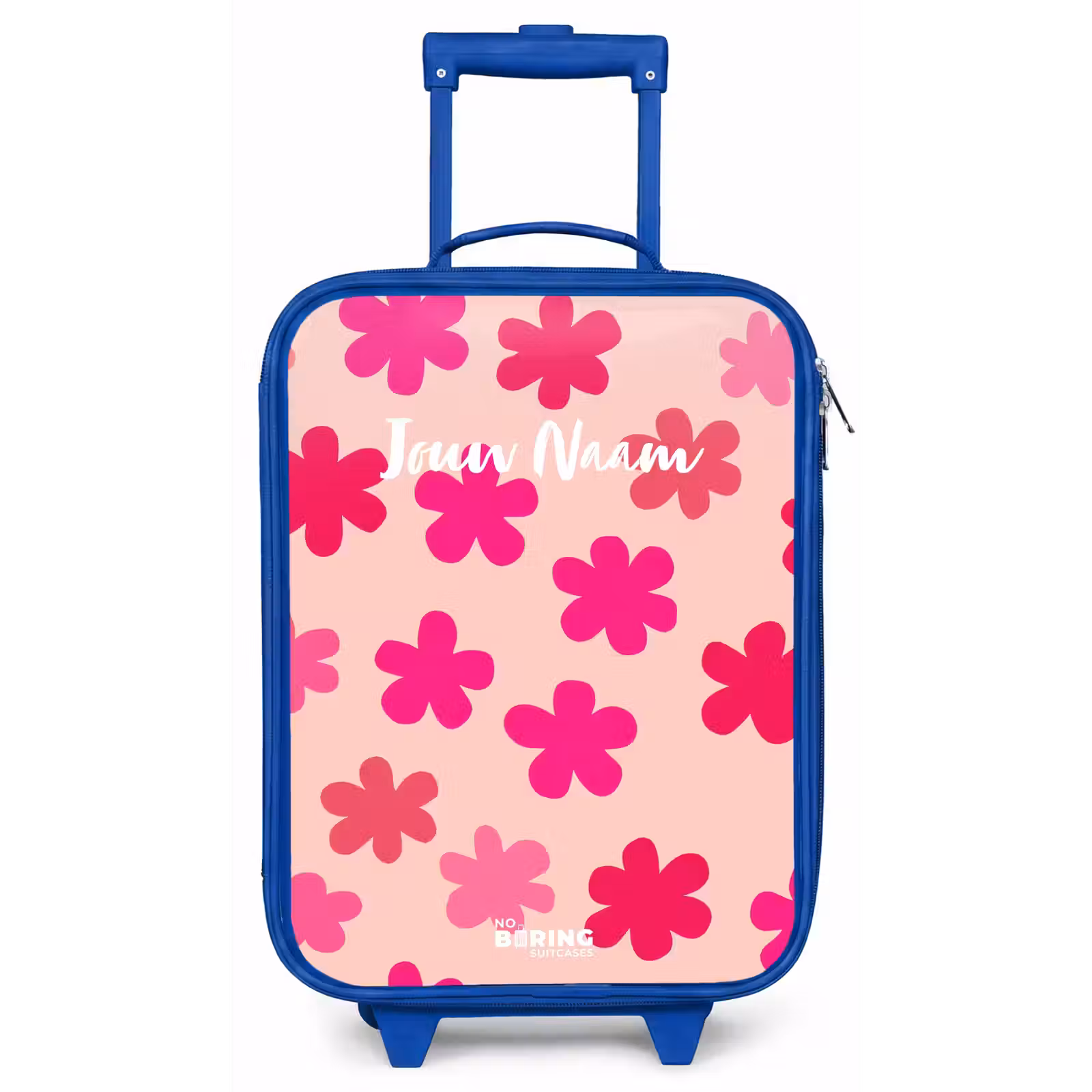 Kinderkoffer - Blauw - Roze bloemen — 1