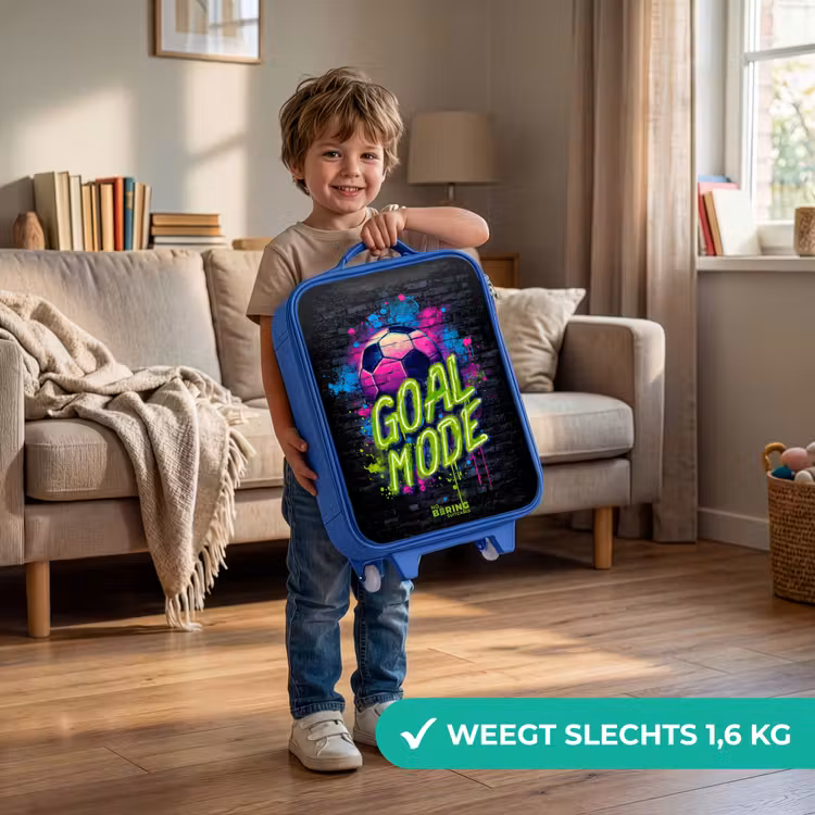 Kinderkoffer - Blauw - Neon - Graffiti - Voetbal - Kleurrijk — 2