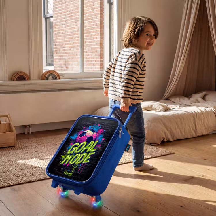 Kinderkoffer - Blauw - Neon - Graffiti - Voetbal - Kleurrijk — 3