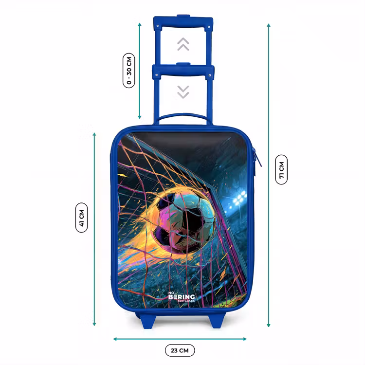 Kinderkoffer - Blauw - Neon - Net - Voetbal - Kleurrijk — 6