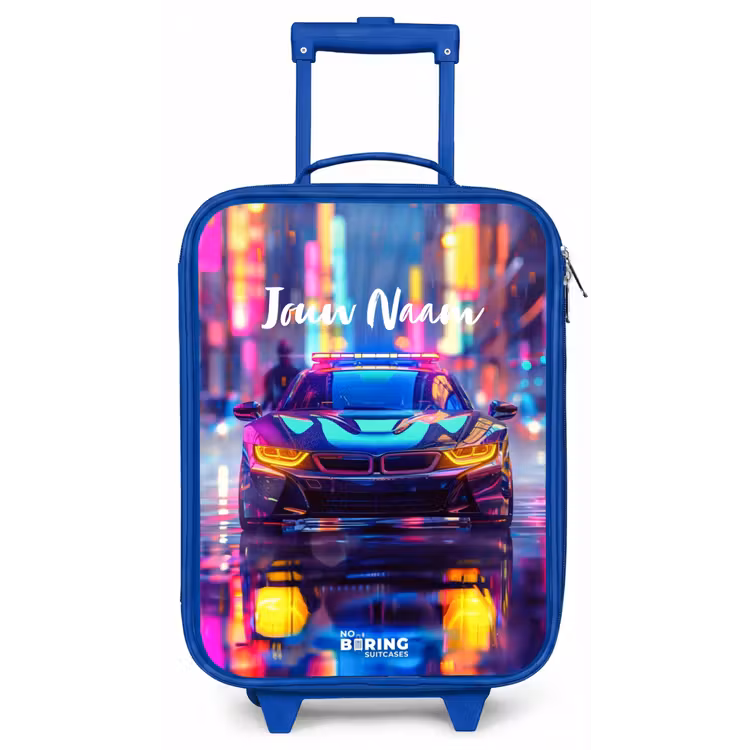 Kinderkoffer - Blauw - Neon nightcar — 1