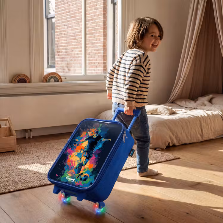 Kinderkoffer - Blauw - Neon - Voetballer - Kleurrijk — 3