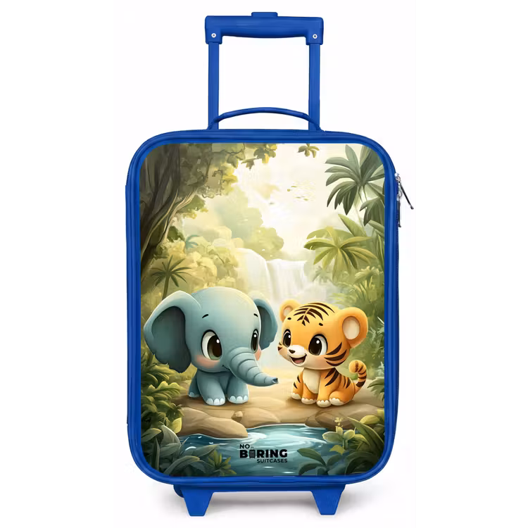 Kinderkoffer - Blauw - Olifant - Tijger - Bos - Jungle — 1
