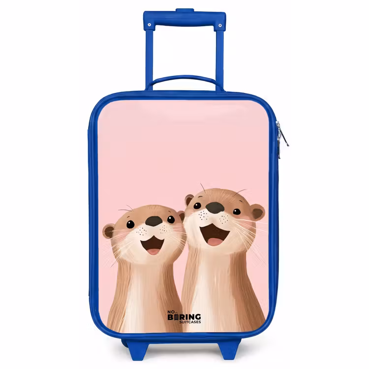 Kinderkoffer - Blauw - Otters - Lachen - Roze - Illustratie — 1