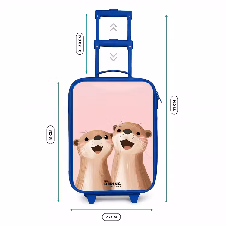 Kinderkoffer - Blauw - Otters - Lachen - Roze - Illustratie — 6