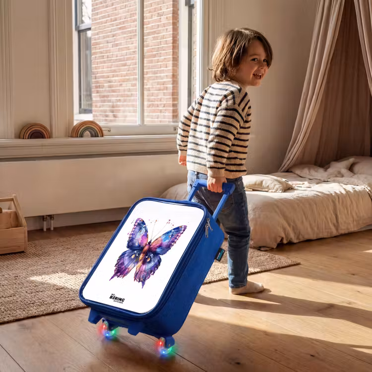 Kinderkoffer - Blauw - Paarse prachtvlinder — 3