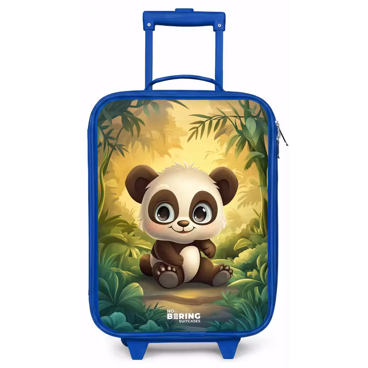 Kinderkoffer - Blauw - Panda - Bamboebos - Groen — 1
