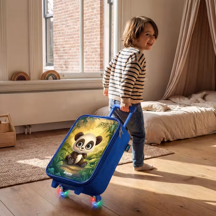 Kinderkoffer - Blauw - Panda - Bamboebos - Groen — 3