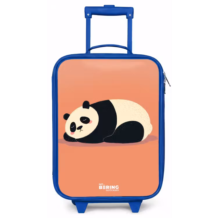 Kinderkoffer - Blauw - Panda - Slapen - Oranje — 1