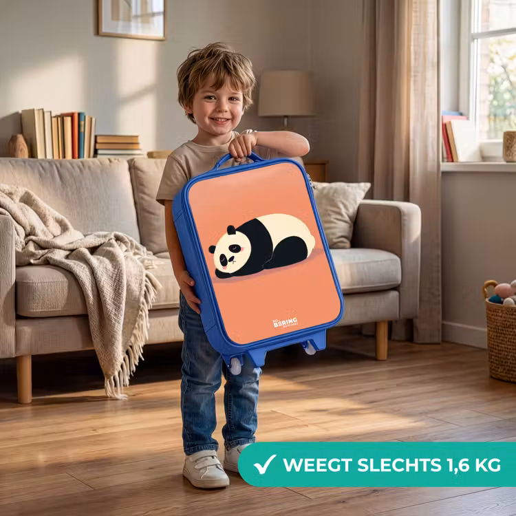 Kinderkoffer - Blauw - Panda - Slapen - Oranje — 2