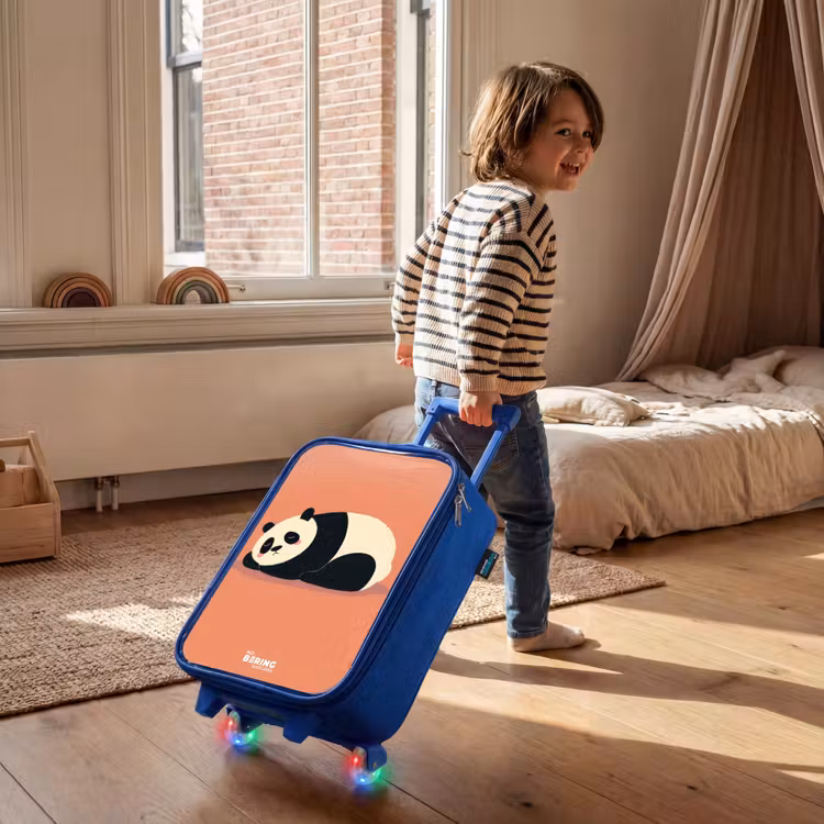 Kinderkoffer - Blauw - Panda - Slapen - Oranje — 3