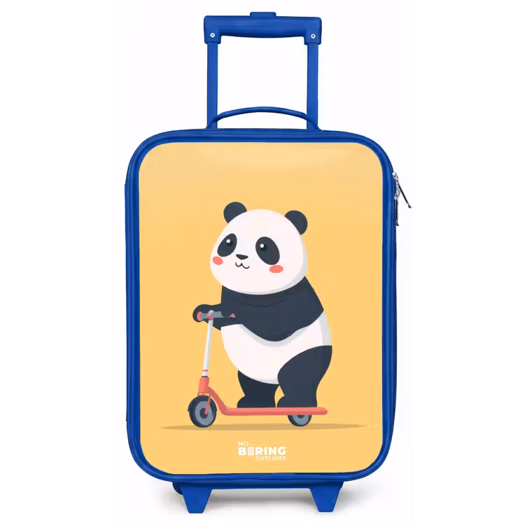 Kinderkoffer - Blauw - Panda - Step - Geel — 1