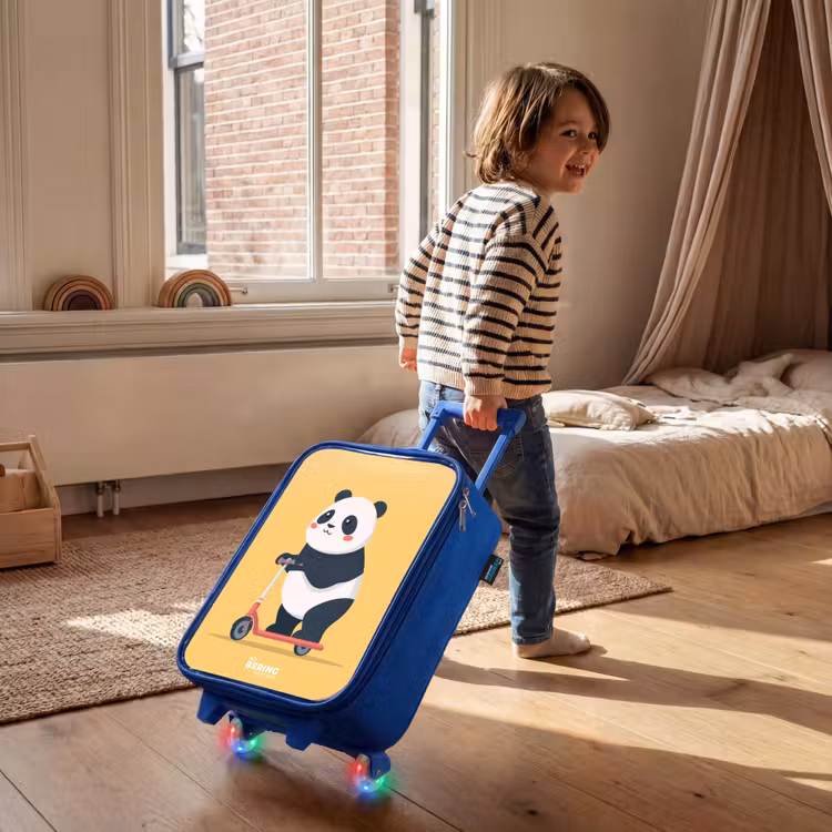 Kinderkoffer - Blauw - Panda - Step - Geel — 3