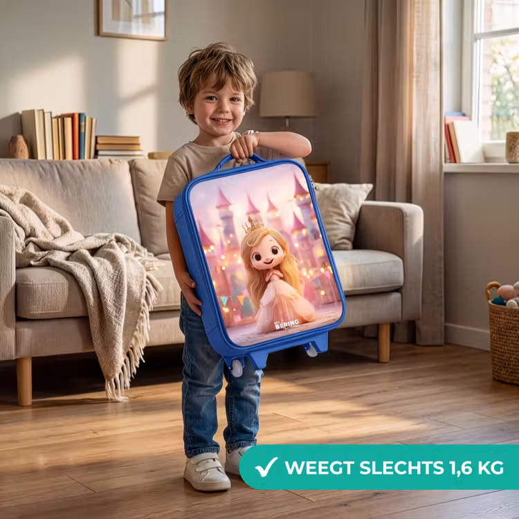 Kinderkoffer - Blauw - Prinses - Roze - Kasteel — 2