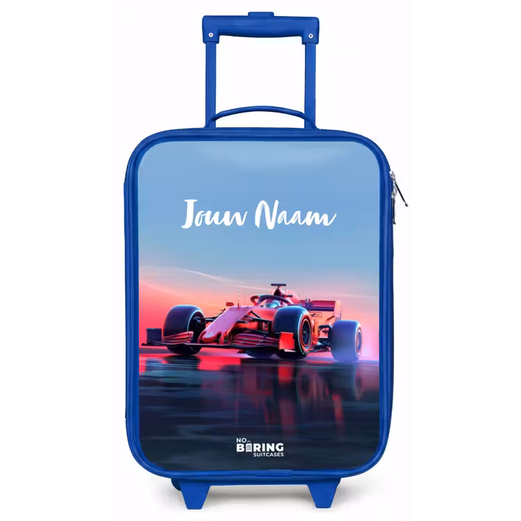 Kinderkoffer - Blauw - Rode racer — 1
