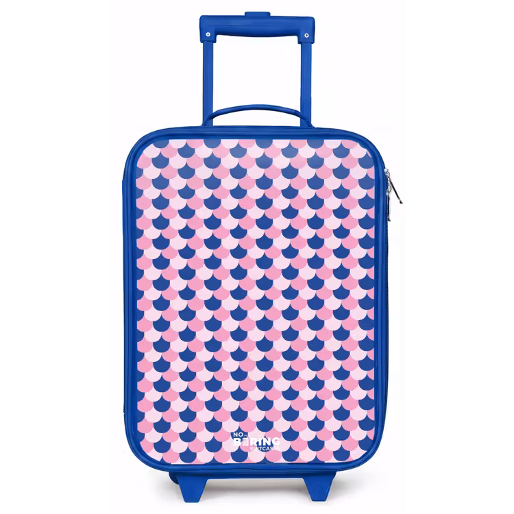 Kinderkoffer - Blauw - Schubben - Patroon - Blauw - Roze — 1