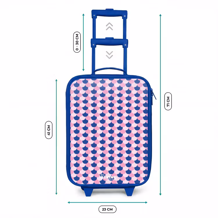 Kinderkoffer - Blauw - Schubben - Patroon - Blauw - Roze — 6