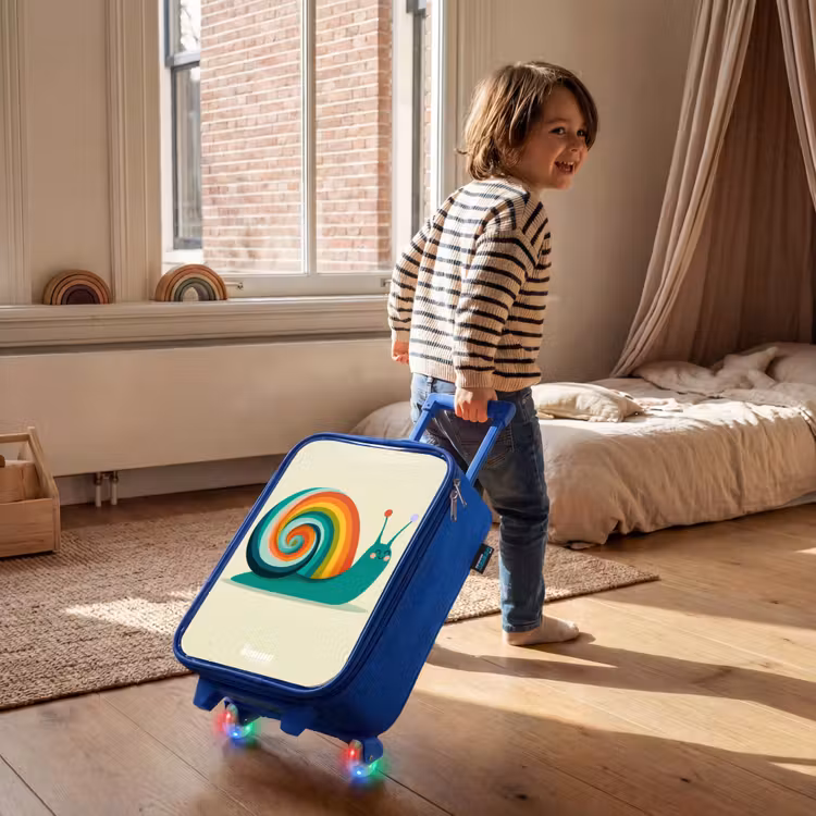 Kinderkoffer - Blauw - Slak - Regenboog - Kleurrijk — 3