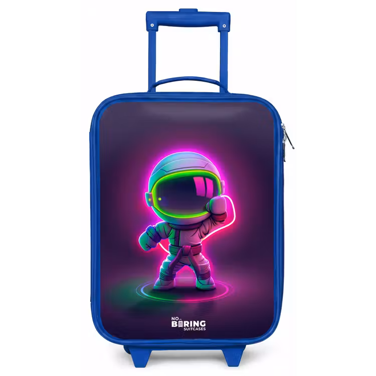 Kinderkoffer - Blauw - Space karate neon — 1