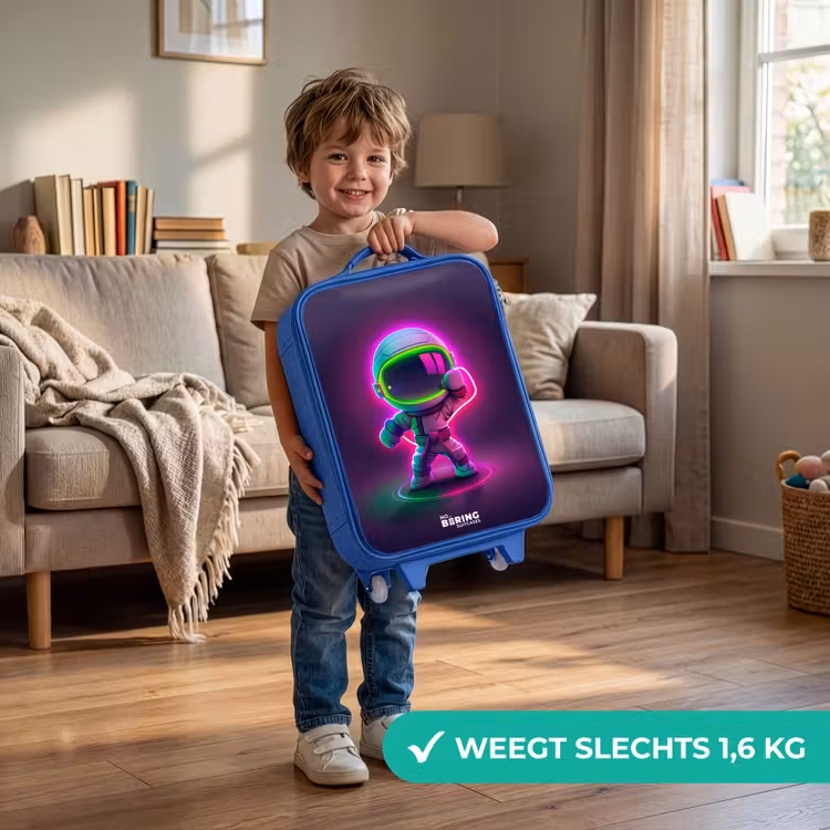 Kinderkoffer - Blauw - Space karate neon — 2